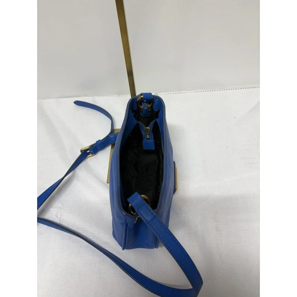 Marc By Marc Jacobs Pebbled Leather Crossbody Bag Women's Blue Adjustable Straps